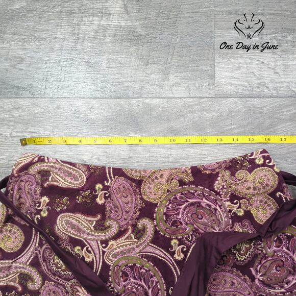 St. John's Bay Petite Wine Paisley Swirl Skirt Size 12P - Picture 3 of 5